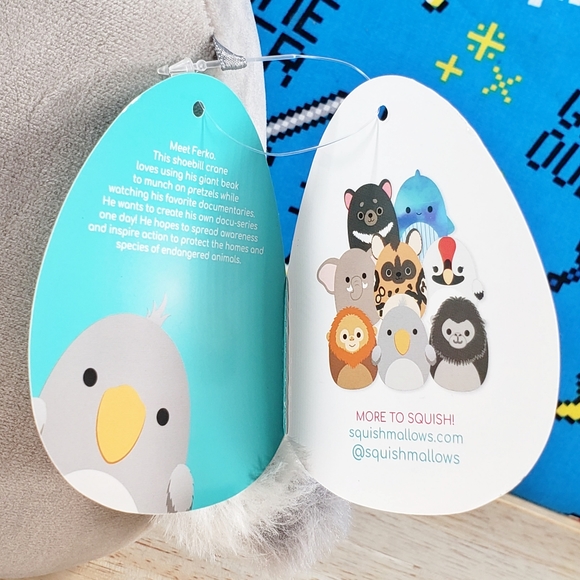 Kellytoy Squishmallows 8\" Ferko The Shoebill Stork Bird LTED HTF Plush...